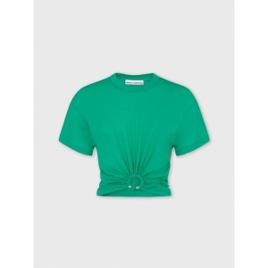 CROP TOP IN JERSEY WITH PIERCI EMERALD