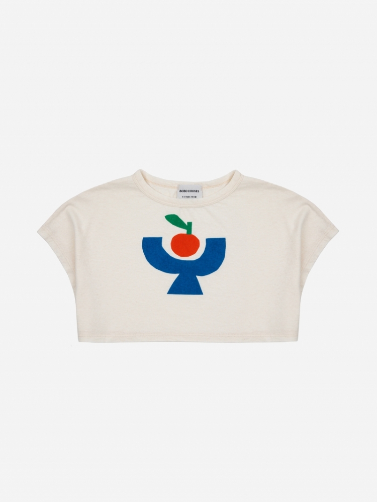 Tomato Plate cropped T-shirt - WHITE