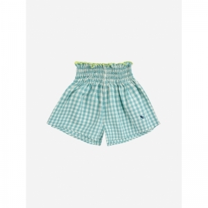 Vichy woven shorts - GREEN