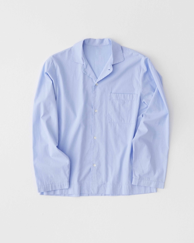 Cotton Poplin - Pyjamas Shirt - Shirt Blue