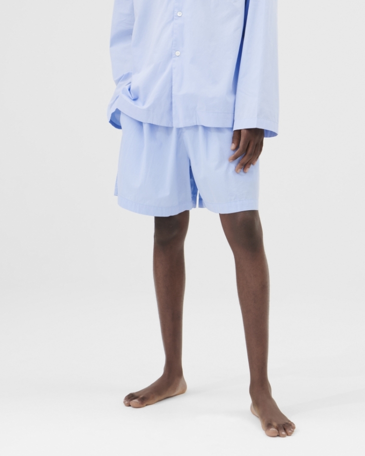Cotton Poplin - Pyjamas Shorts - Shirt Blue