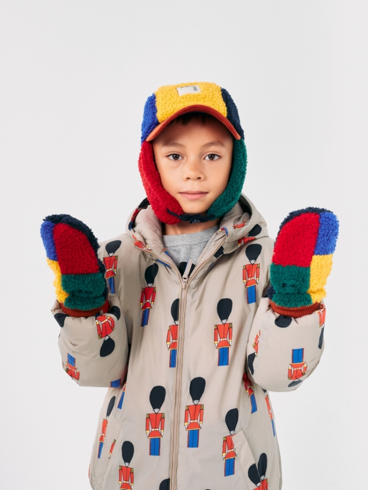 Color Block sheepskin chapka 991 MULTICOLOR