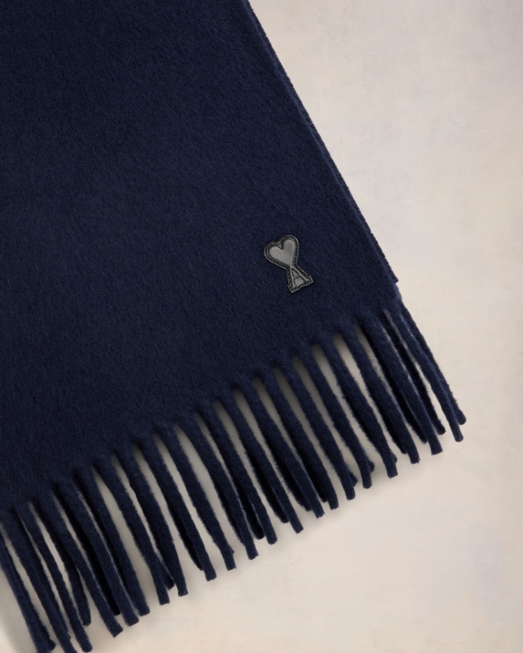 ADC LEATHER PATCH SCARF 4011 NAVY BLUE