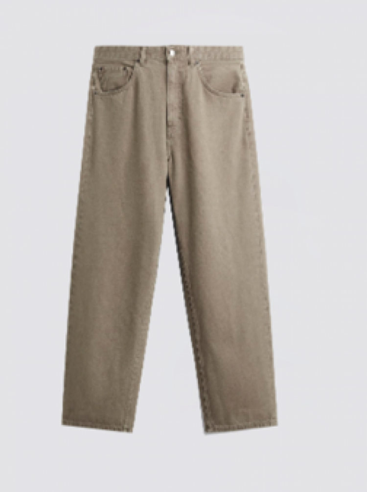 BAGGY LEATHER JACRON CHOCOLATE Bleu denim