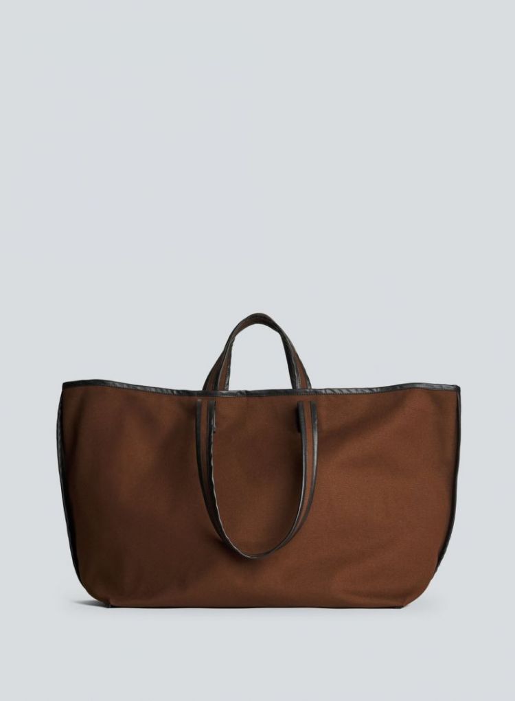 Tote canvas almond/ oil bla