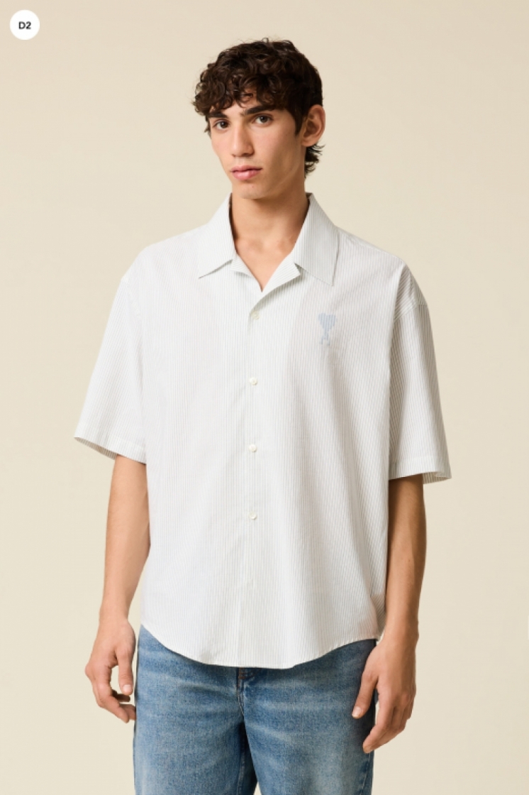 CAMP COLLAR SHIRT WHITE/BLUE NOTE