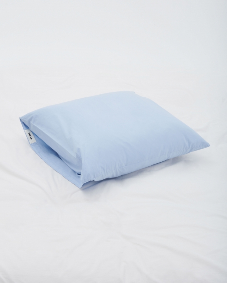 Cotton Percale Pillow Shams 40 Morning Blue