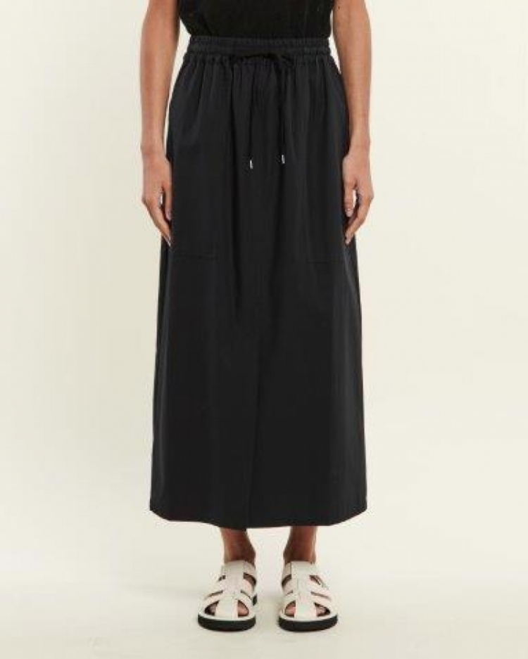 ELASTICATED WAIST SKIRT DARKEST NAVY