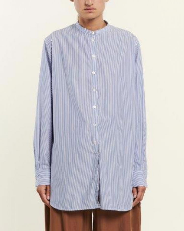 GRANDED COLLAR SHIRT BLUE & WHITE