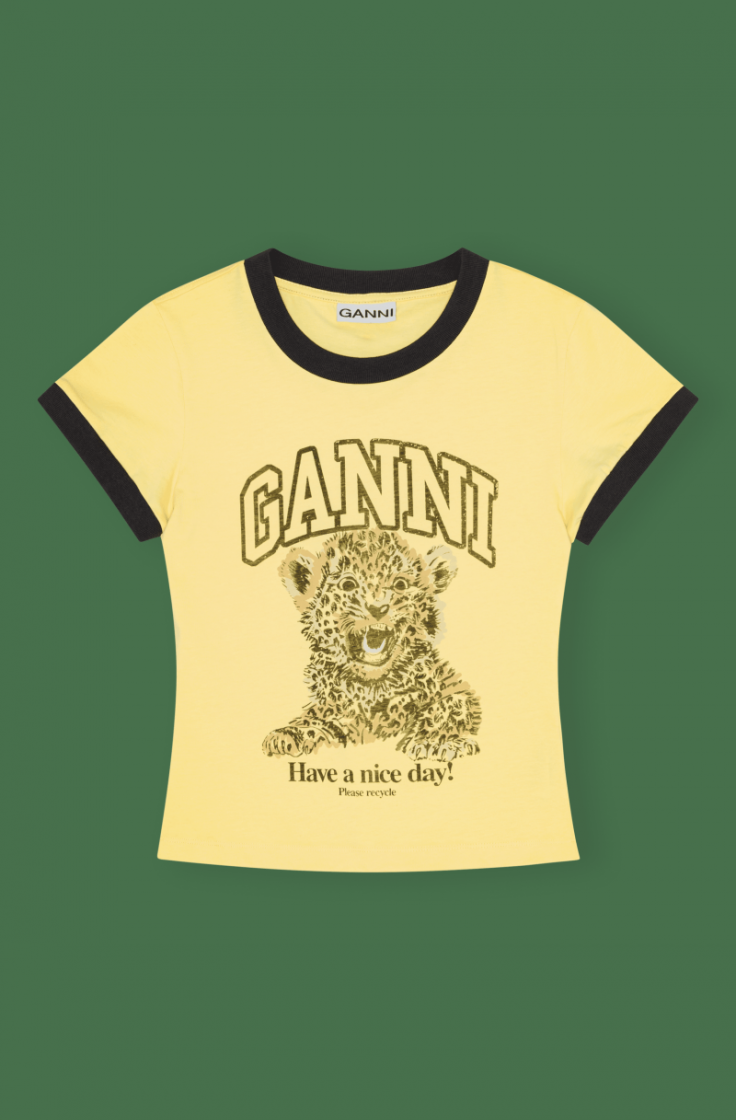 Basic Jersey Leopard Small T-s - Mellow Yellow