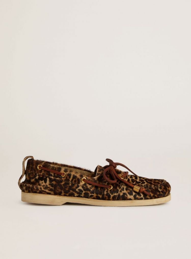 BOAT MOCASSIN HORSY LEOPARD UP - BEIGE BROWN B