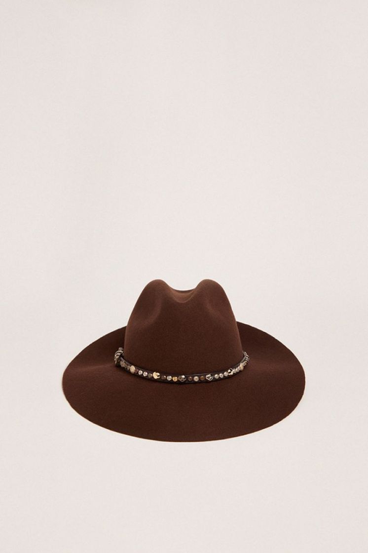 GOLDEN FEDORA HAT FELT WITH ST - CHICORY COFFE