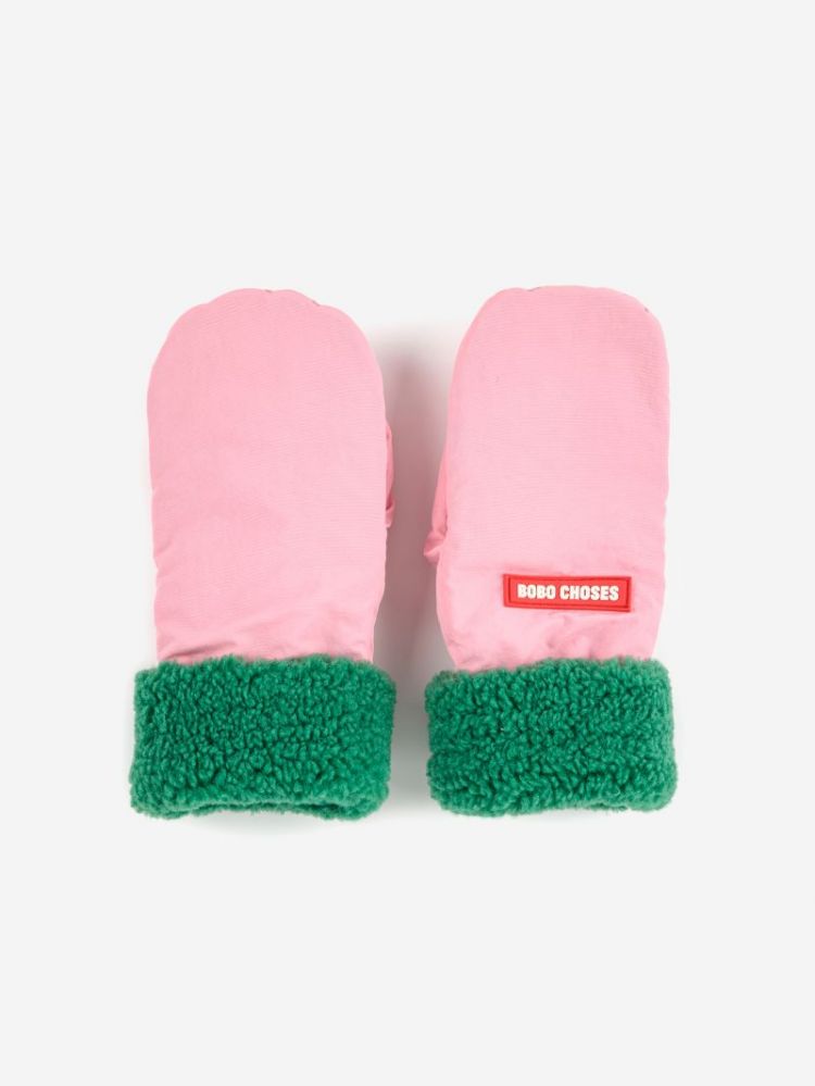 Bobo Choses bicolor mittens 661 PINK