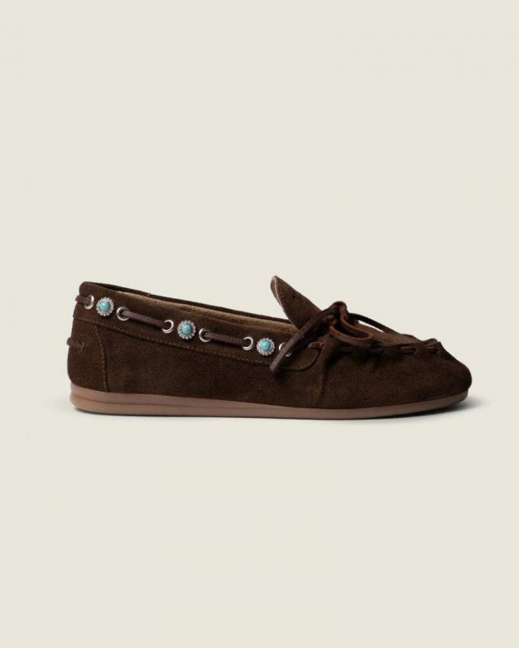 BOATLOAFER WESTERN  201 Dark brown