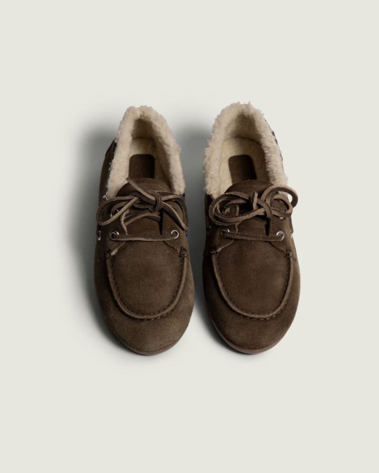 Boat Loafer Brushed Fur Suede 201 Dark brown