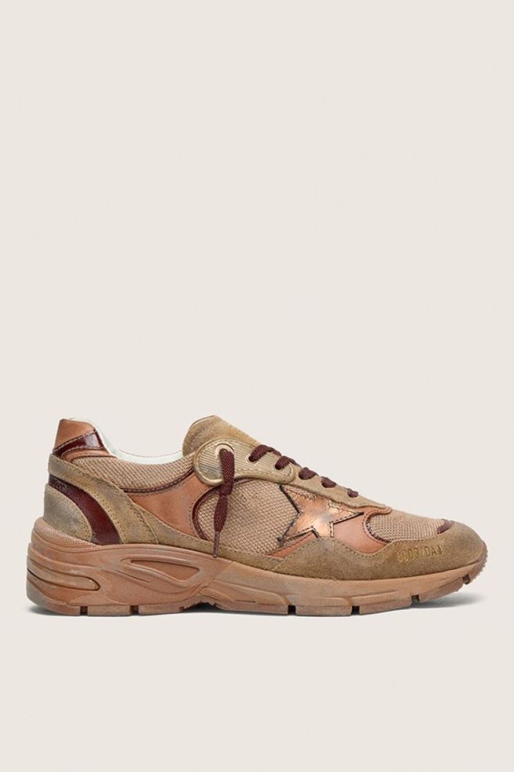 RUNNING DAD MESH AND LEATHER - CARAMEL/BEIGE