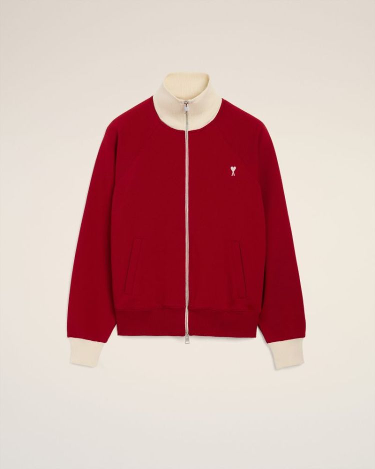 QUOTA - BICOLOR ZIPPED SWEATSH A202 ROUGE RUBI
