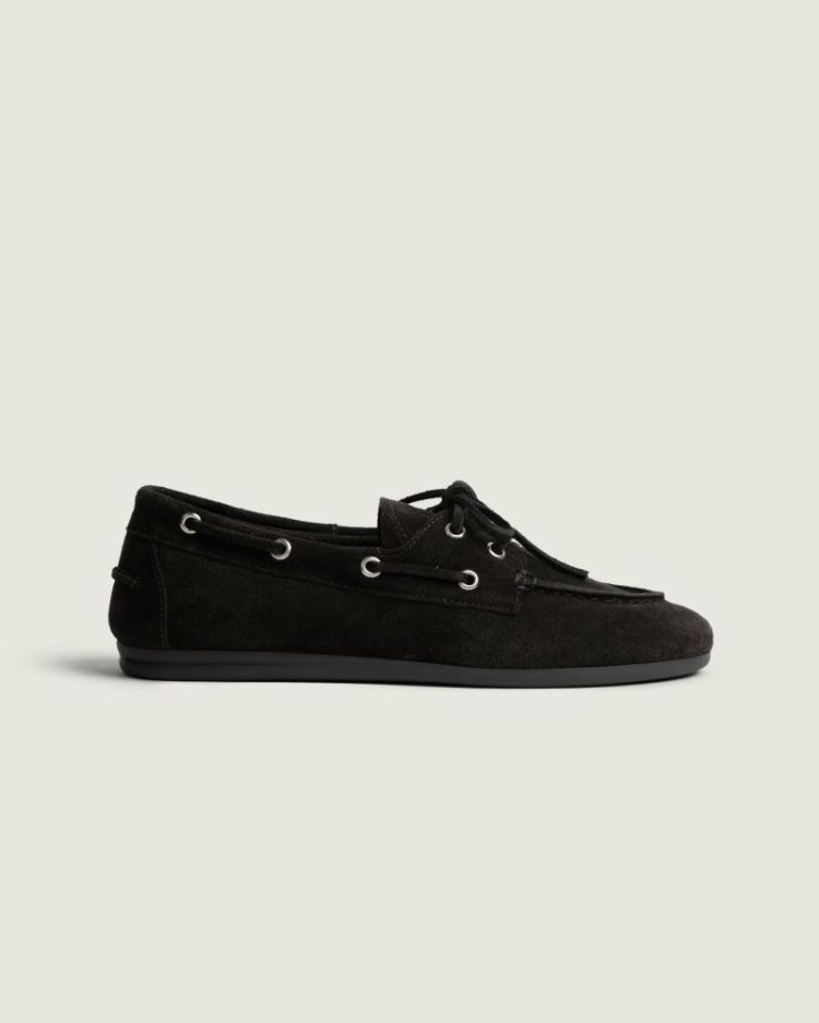 Boat Loafer - Suede 155 Charcoal