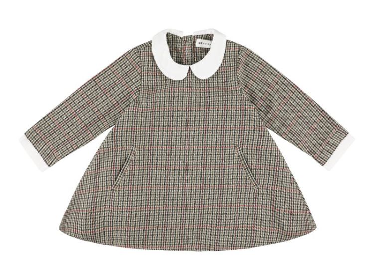 dress with white collar - beige