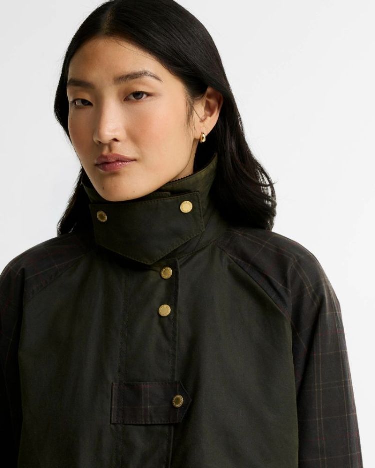 CHECKED KIRKLEES WAX JACKET OL52 FERN/CLASS