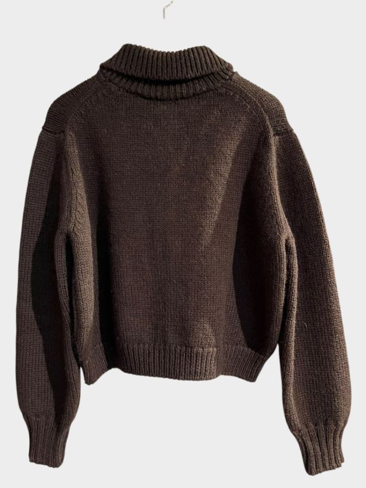 MHL BOMBER CARDIGAN - DARK BROWN