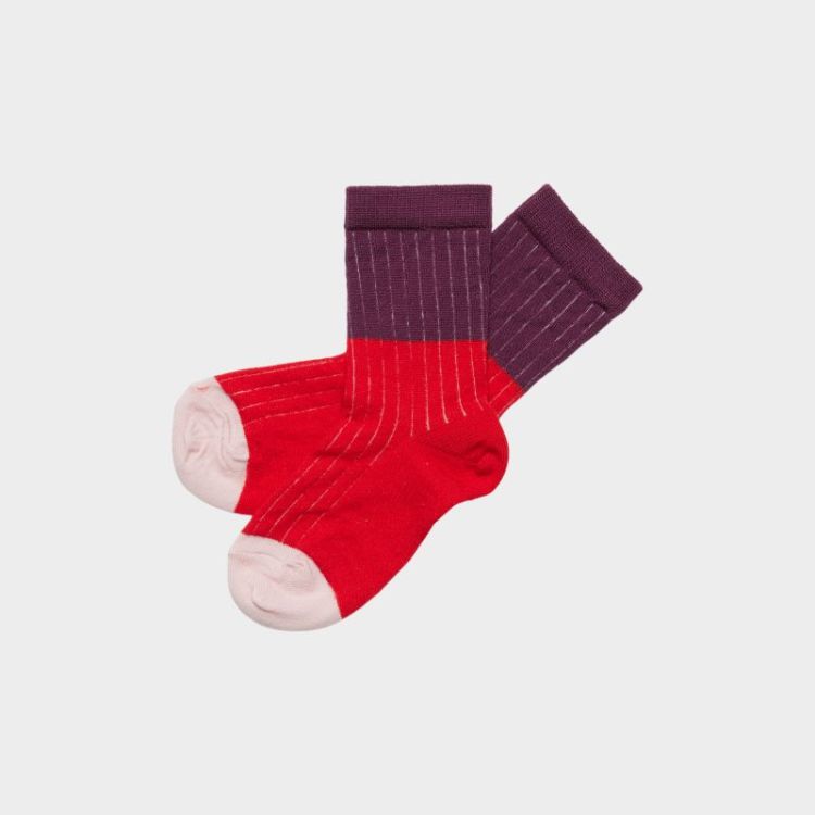 2-Pack Contrast Rib Socks - classic red