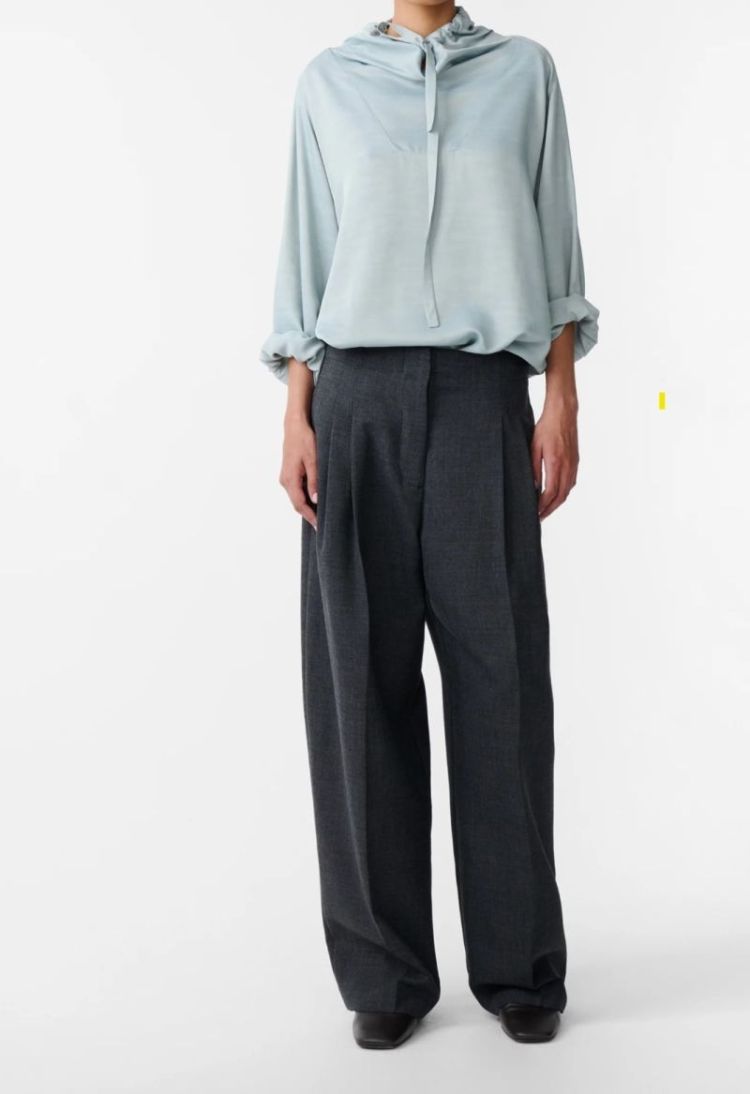 DOUBLE PLEAT PANT - SLATE MELANGE