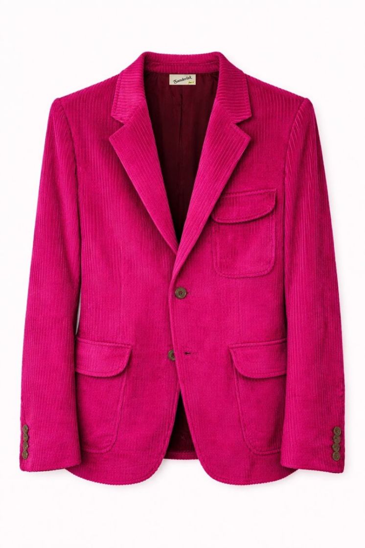 CORD LINED FLAP BLAZER - PINK CADILLAC