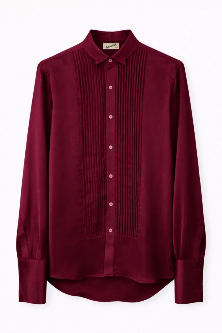 FLUID TUX SHIRT - AUBERGINE