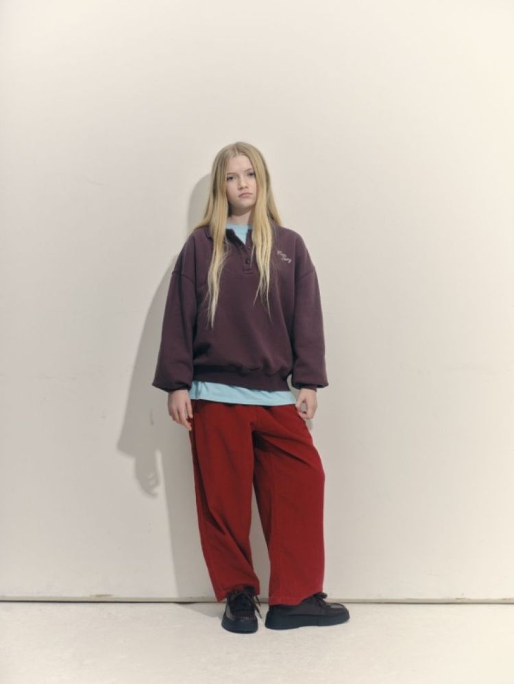 Polo Sweatshirt - Dark Cherry F
