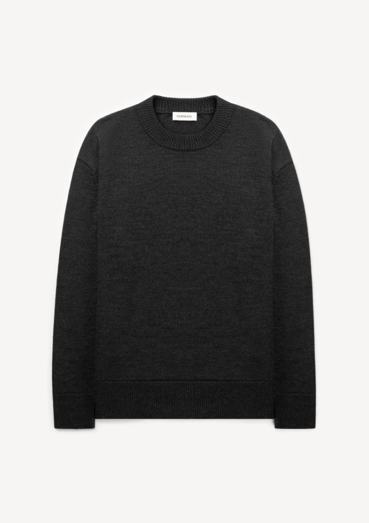 CREW NECK SWEATER - DARK GREY