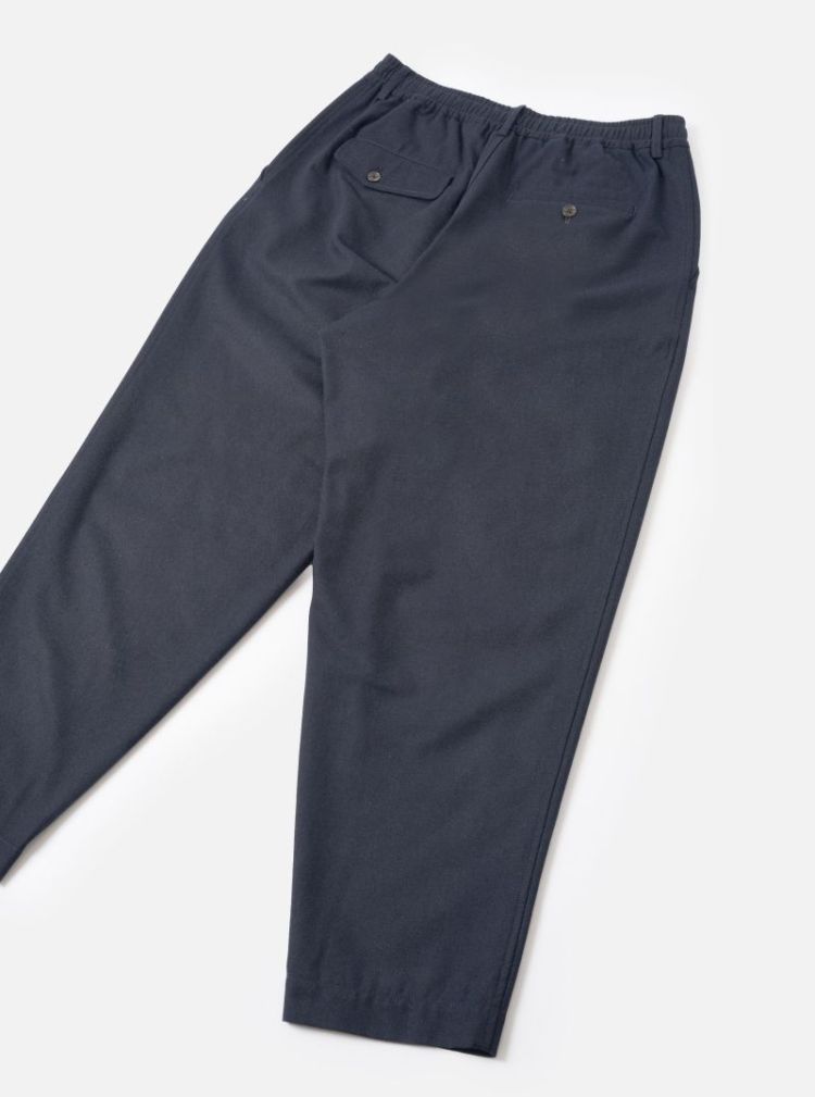 PLEATED TRACK PANT - NAVY