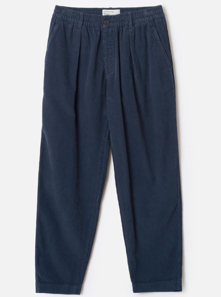 PLEATED TRACK PANT - NAVY