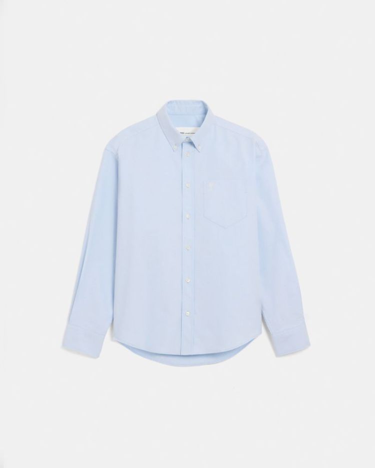 QUOTA - BOXY FIT SHIRT BUTTON 455 SKY BLUE/WH
