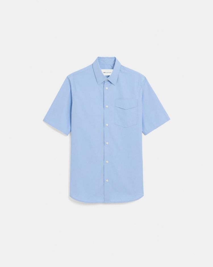 SHORT SLEEVES FITTED FIT SHIRT 484 CASHMERE BL
