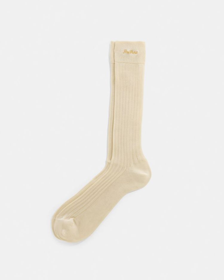 AMI PARIS EMBROIDERY THIN SOCK 136 CREAM
